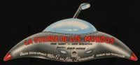 9z320 WAR OF THE WORLDS die-cut Spanish herald '53 H.G. Wells, George Pal, cool UFO art!