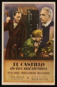 9z331 YOU'LL FIND OUT Spanish herald '40 different image of Bela Lugosi & Boris Karloff!