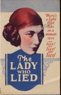 9z451 LADY WHO LIED herald '25 Lewis Stone, Virginia Valli, there's a light in a woman's eyes!
