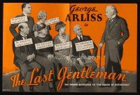 9z452 LAST GENTLEMAN herald '34 artwork of photo of star George Arliss, Edna May Oliver!