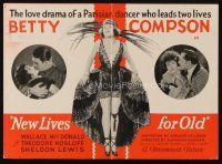 9z493 NEW LIVES FOR OLD herald '25 Betty Compson, love drama of a Parisian dancer leading 2 lives!