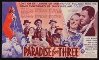 9z506 PARADISE FOR THREE herald '38 Frank Morgan, Robert Young & pretty Mary Astor!