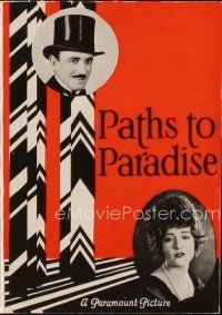 9z510 PATHS TO PARADISE herald '25 crooks Betty Compson & Raymond Griffith will make you laugh!