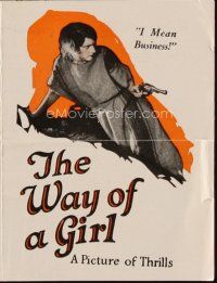 9z579 WAY OF A GIRL herald '25 Eleanor Boardman with gun means business, a picture of thrills!