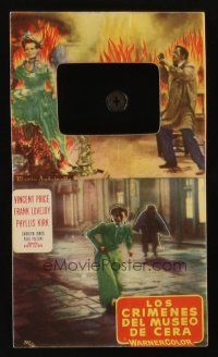 9z170 HOUSE OF WAX die-cut Spanish herald '53 Vincent Price, cool 3-D design!