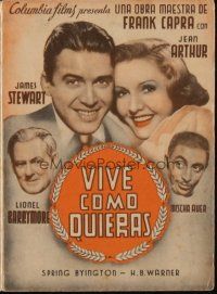 9z328 YOU CAN'T TAKE IT WITH YOU Spanish herald '40 Capra, Jean Arthur, Barrymore, James Stewart!