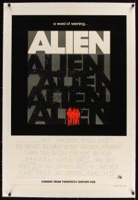 1a250 ALIEN linen teaser 1sh '79 Ridley Scott classic, a word of warning, ultra rare!