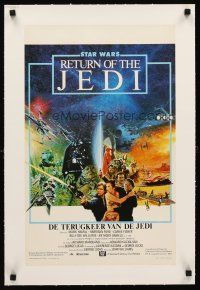 1a205 RETURN OF THE JEDI linen Belgian '83 George Lucas classic, cool different montage image!