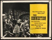 1a167 CONNECTION linen British quad '62 Shirley Clarke, men held captive by the power of drugs!