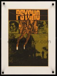 1a101 PSYCHO linen Czech 11x16 '70 wild different image of Anthony Perkins, Hitchcock & the house!