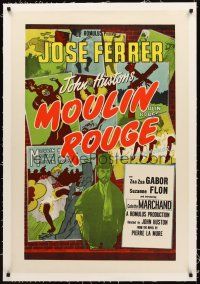1a178 MOULIN ROUGE linen English 1sh R50s Jose Ferrer as Toulouse-Lautrec, completely different!