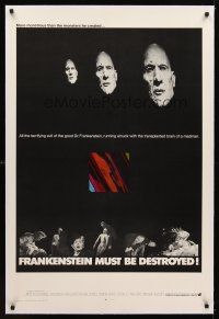 1a338 FRANKENSTEIN MUST BE DESTROYED linen int'l 1sh '70 Cushing, more monstrous than his monster