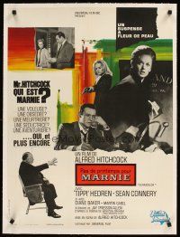 1a117 MARNIE linen French 23x32 '64 Sean Connery, Tippi Hedren, Alfred Hitchcock, different!