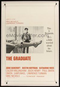 1a357 GRADUATE linen pre-Awards style A 1sh '68  Dustin Hoffman & Anne Bancroft's sexy leg!