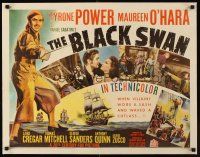 1a003 BLACK SWAN linen style A 1/2sh '42 cool images of swashbuckler Tyrone Power & Maureen O'Hara!