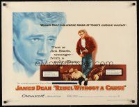 1a011 REBEL WITHOUT A CAUSE linen 1/2sh '55 James Dean was a bad boy from a good family, classic!