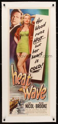 1a021 HEAT WAVE linen insert '54 full-length HOT tempting taunting bad girl Hillary Brooke!