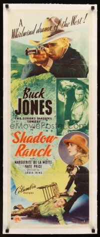 1a026 SHADOW RANCH linen insert R34 cowboy Buck Jones in a whirlwind drama of the West!