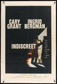 1a391 INDISCREET linen 1sh '58 Cary Grant & Ingrid Bergman, directed by Stanley Donen!
