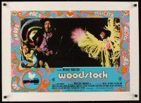 1a231 WOODSTOCK linen Italian photobusta '70 c/u of Jimi Hendrix & Sly from the Family Stone!