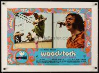 1a228 WOODSTOCK linen Italian photobusta '70 Joe Cocker & Richie Havens performing on stage!