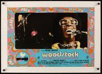 1a234 WOODSTOCK linen Italian photobusta '70 close up of Sly from the Family Stone + Johnny Winter!
