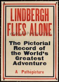 1a402 LINDBERGH FLIES ALONE linen 1sh '27 the pictorial record of the world's greatest adventure!