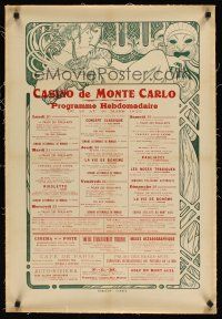1a068 CASINO DE MONTE CARLO linen casino calendar March 1922 they offered so much besides gambling!