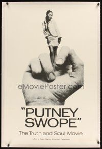 1a455 PUTNEY SWOPE linen 1sh '69 Robert Downey Sr., classic image of black girl as middle finger!