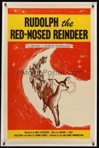 1a460 RUDOLPH THE RED-NOSED REINDEER linen 1sh '48 Max Fleischer's very last cartoon ever!