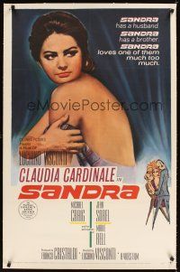 1a464 SANDRA linen 1sh '65 Luchino Visconti, sexy Claudia Cardinale loves her brother too much!