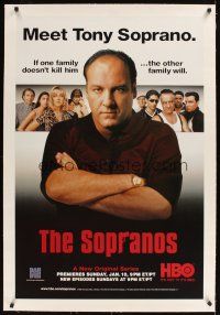 1a482 SOPRANOS linen TV 1sh '99 meet James Gandolfini as Tony Soprano, a new original series!