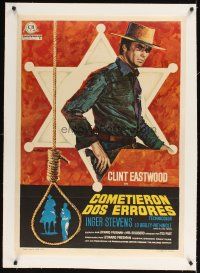 1a135 HANG 'EM HIGH linen Spanish '68 cool different art of Clint Eastwood by Mac Gomez!