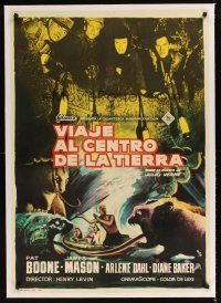 1a137 JOURNEY TO THE CENTER OF THE EARTH linen Spanish '61 Jules Verne, different MCP art!