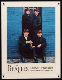 1a052 BEATLES: LONDON PALLADIUM linen 21x29 tribute poster '64 John, Paul, Ringo, George!
