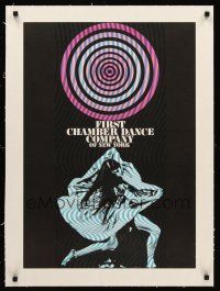 1a070 FIRST CHAMBER DANCE COMPANY OF NEW YORK linen special 19x27 '70s cool psychedelic image!