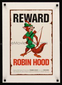 1a037 ROBIN HOOD linen special 11x17 '73 Walt Disney cartoon, best REWARD poster design!