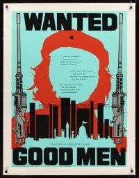 1a056 WANTED GOOD MEN linen 28x38 English propaganda poster '68 Christopher Logue Che Guevara art!