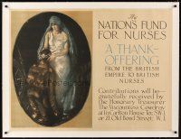 1a045 NATION'S FUND FOR NURSES linen 30x40 English WWI war poster '16 art by Gerald Spencer Pryse!