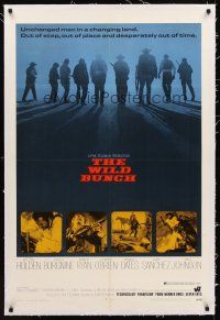 1a521 WILD BUNCH linen 1sh '69 Sam Peckinpah cowboy classic, William Holden & Ernest Borgnine!