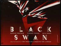 1b076 BLACK SWAN DS British quad '10 Natalie Portman, cool red & black style retro design!