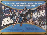 1b079 EMPIRE STRIKES BACK/STAR WARS British quad '80 George Lucas classic sci-fi epic!