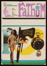 1b266 FATHOM Czech 11x16 '67 Raquel Welch, completely different art of naked woman & gun by Vajce!