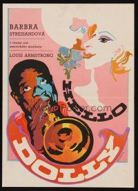 1b268 HELLO DOLLY Czech 11x16 '70 different art of Barbra Streisand & Louis Armstrong by Galova!
