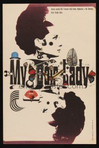 1b274 MY FAIR LADY Czech 11x16 '67 classic art of Audrey Hepburn & Rex Harrison by Bob Peak!