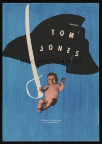 1b280 TOM JONES Czech 11x16 '66 Albert Finney, different artwork of baby w/sword by Kadrnozka!