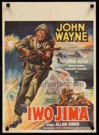 1b107 SANDS OF IWO JIMA Dutch '50 great artwork of World War II Marine John Wayne!
