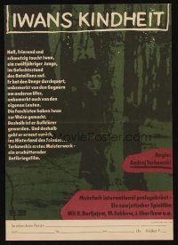 1b144 MY NAME IS IVAN East German 11x16 '62 Andrei Tarkovsky's 1st feature film, Ivanovo detstvo!