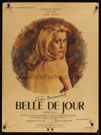 1b149 BELLE DE JOUR French 23x32 R70s Luis Bunuel, close up of sexy Catherine Deneuve!