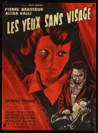 1b150 EYES WITHOUT A FACE French 23x32 '62 Georges Franju's Les Yeux Sans Visage, best art!